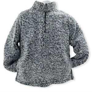 Emily B Blue/White Sherpa 1/4 Zip Pullover Size M